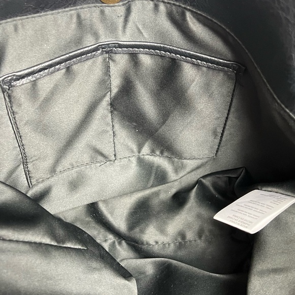 Deux Lux Woven Handle Black Tote Bag - Picture 3 of 11